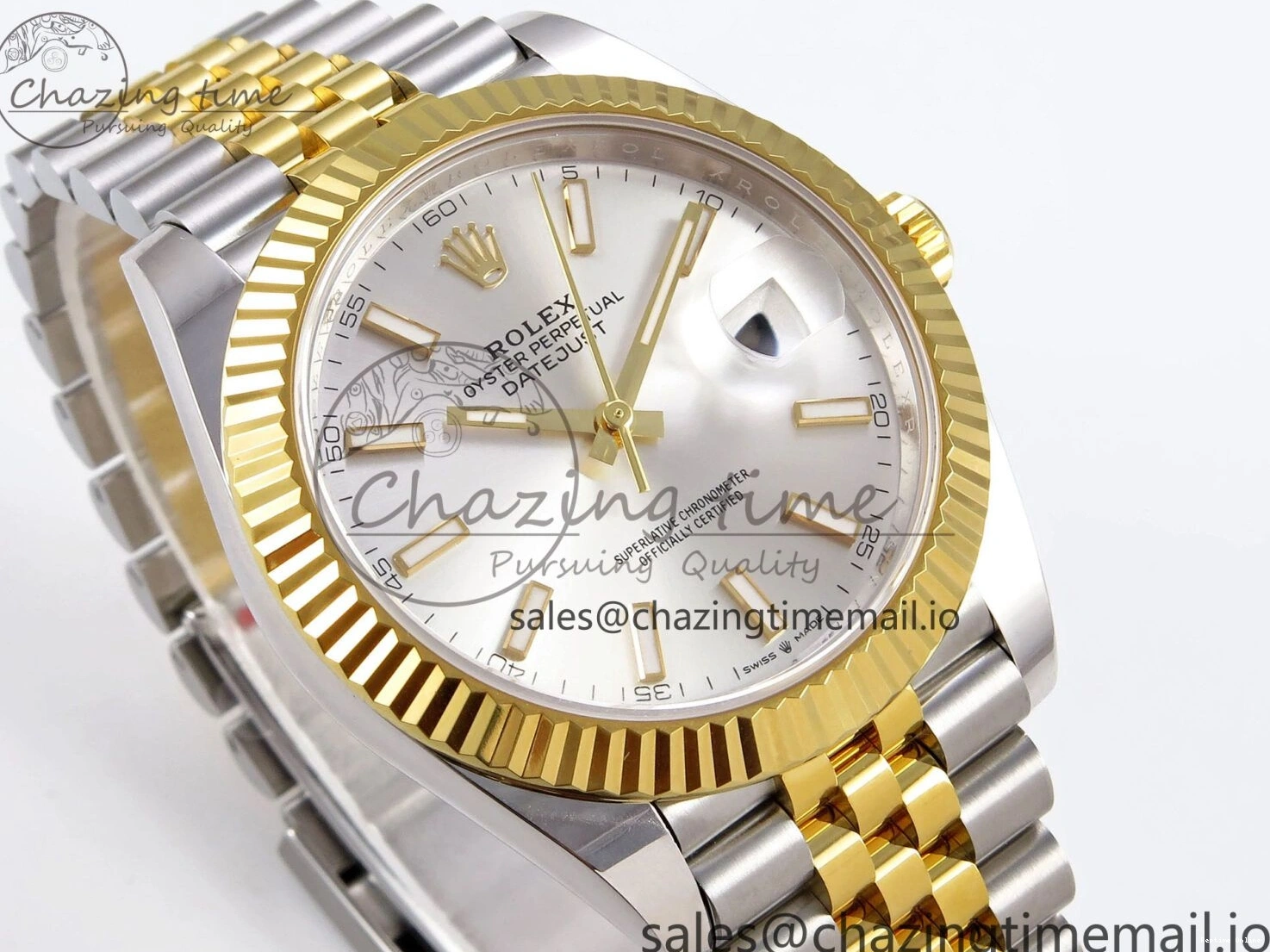 0106 DateJust 41 SS YG ARF 1:1 Best Edition 904L Steel Silver Stick Dial on Jubilee Bracelet SH3235 (Gain Weight) SoftTouch 1227